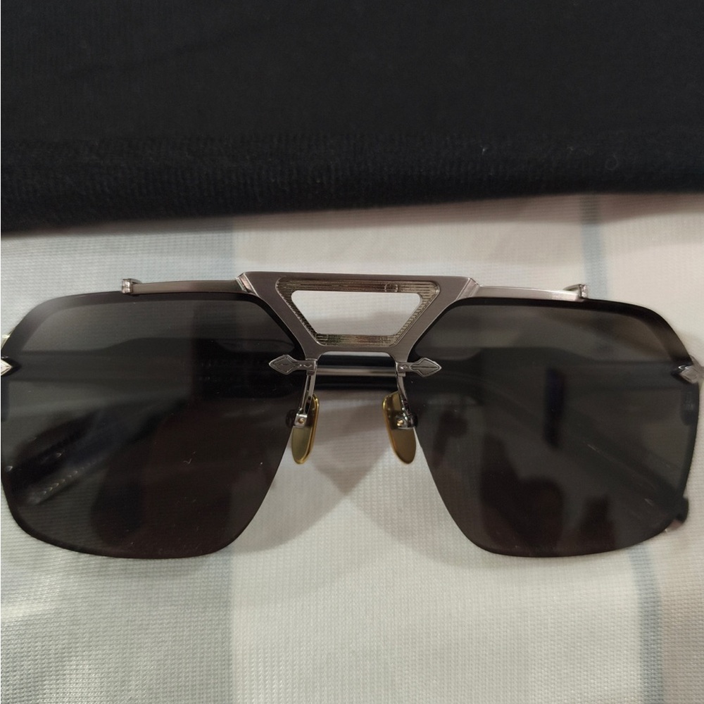 Jacques Marie Mage Men’s Sunglasses - Silver Frame with Black Lenses - Picture 5 of 12